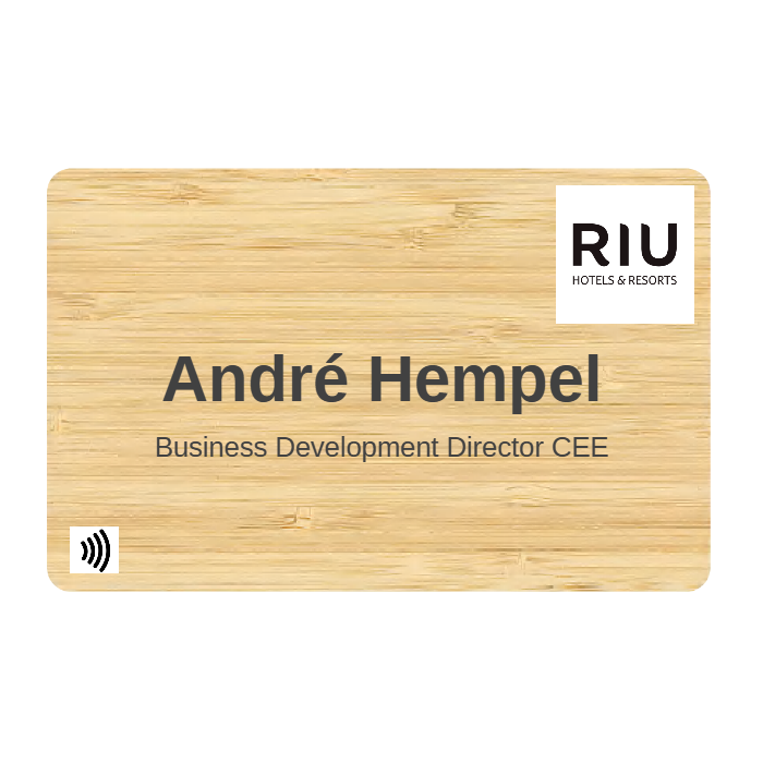 NFC business card made of wood (personalized)