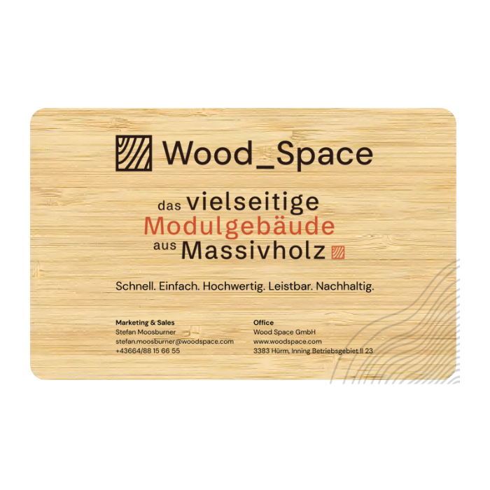 NFC-Visitenkarte aus Holz (Personalisiert)