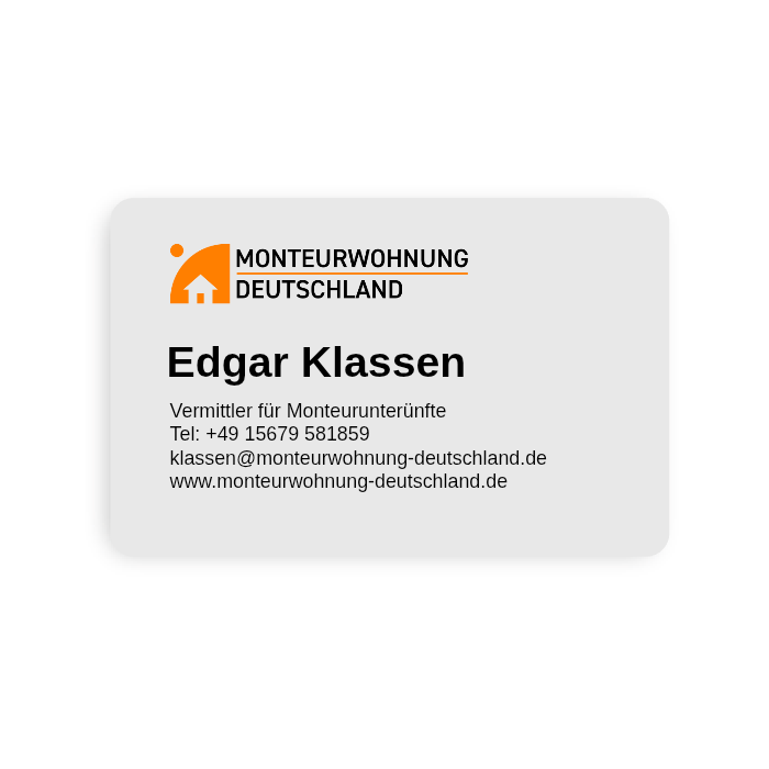 NFC business card made of plastic (personalized)