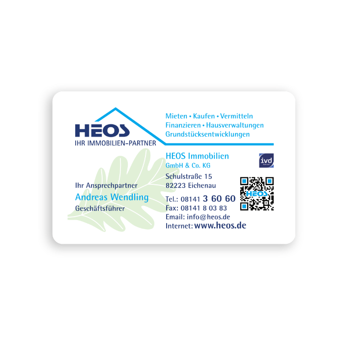 NFC business card made of plastic (personalized)