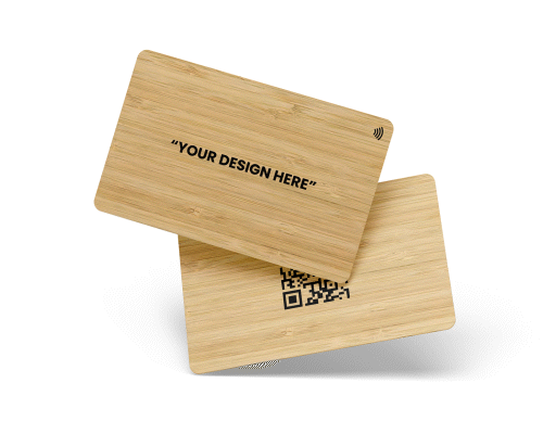 The digital business card made of wood