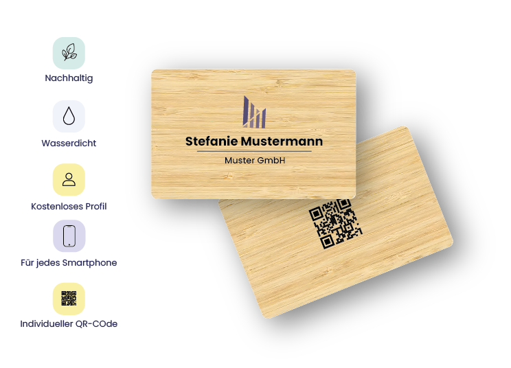 Tarjeta de visita NFC de madera